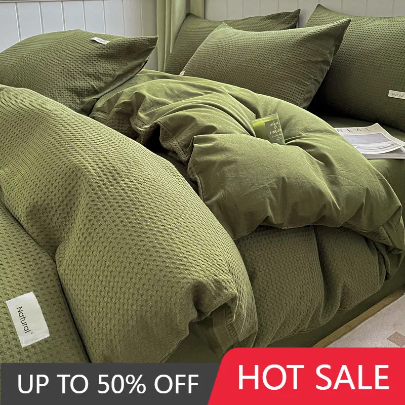 Luxury Waffle Cotton Bed Four Piece Set Cotton Bedding Dormitory Bed Sheet European Ensembles De Literie Bed Set Furniture
Luxury Waffle Cotton Bed Four Piece Set Cotton Bedding Dormitory Bed Sheet European Ensembles De Literie Bed Set Furniture