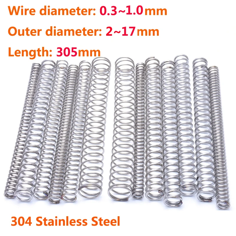 304Stainless Steel Length 305mm Wire Dia 0.3/0.4/0.5/0.6/0.7/0.8—1mm Y-shaped Compression Spring Diameter Pressure Small For Car
304Stainless Steel Length 305mm Wire Dia 0.3/0.4/0.5/0.6/0.7/0.8—1mm Y-shaped Compression Spring Diameter Pressure Small For Car
