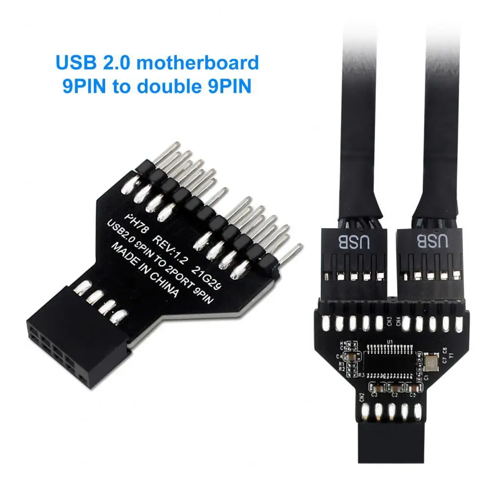 Widely Compatible Plug Play Easy Installation USB2.0 9Pin to 2 9Pin Hard Header Motherboard Header for Desktop
Widely Compatible Plug Play Easy Installation USB2.0 9Pin to 2 9Pin Hard Header Motherboard Header for Desktop