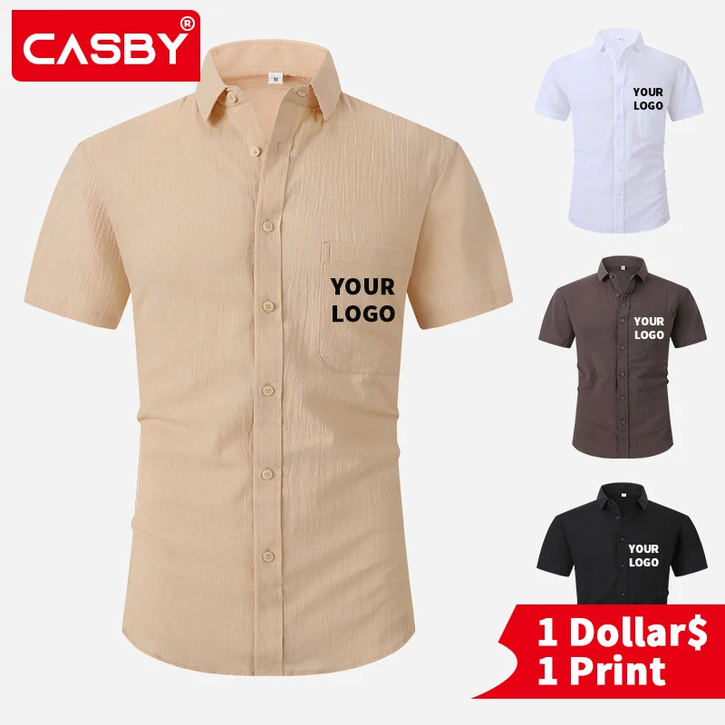 Custom Logo Summer Simple New Linen Ice-Feeling Light And Breathable Solid Color Half-Sleeve Shirt
Custom Logo Summer Simple New Linen Ice-Feeling Light And Breathable Solid Color Half-Sleeve Shirt