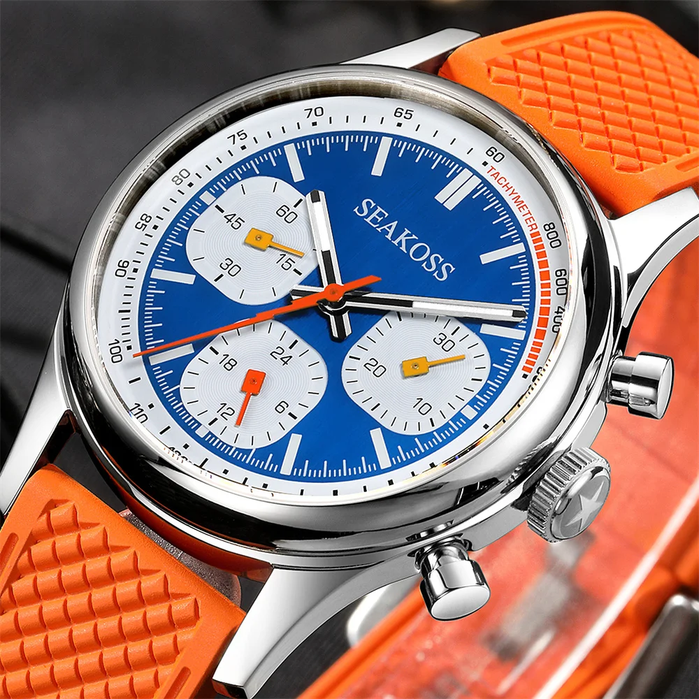 SEAKOSS 40mm Seagull 1963 Chronograph Mechanical Watch for Men ST1903 Silicone Pilot Clock Super Luminous Sapphire Wristwatches
SEAKOSS 40mm Seagull 1963 Chronograph Mechanical Watch for Men ST1903 Silicone Pilot Clock Super Luminous Sapphire Wristwatches
