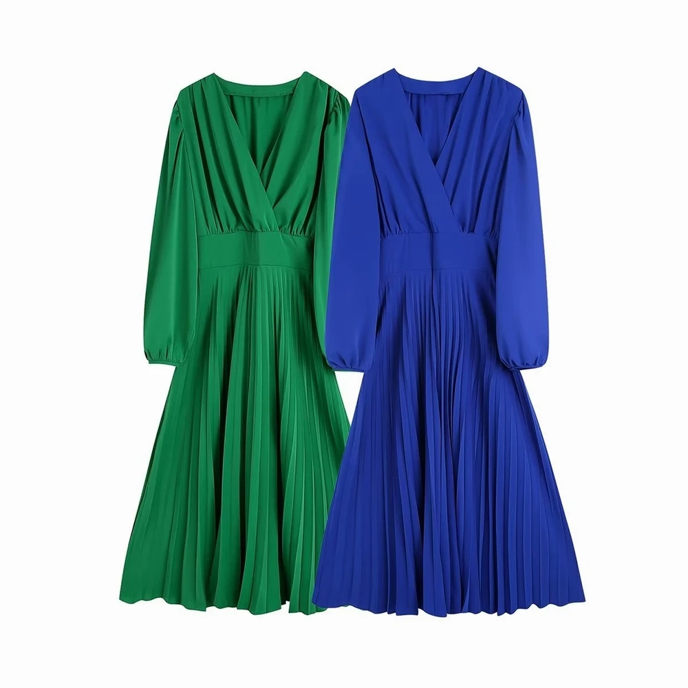 Women Pleated Midi Dress Autumn 2022 New Fashion Full Sleeve Wrapped Bust Above Knee Feminino Vestido Casual Wears Clothing
Women Pleated Midi Dress Autumn 2022 New Fashion Full Sleeve Wrapped Bust Above Knee Feminino Vestido Casual Wears Clothing