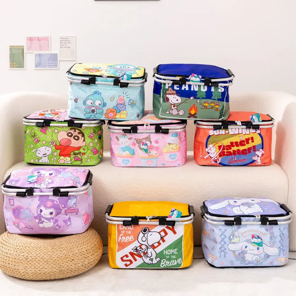 Мультяшный Sanrio Kuromi Cinnamoroll, Настольный ящик для хранения, водонепроницаемая Складная портативная корзина для хранения, уличный органайзер для пикника, корзина 
Мультяшный Sanrio Kuromi Cinnamoroll, Настольный ящик для хранения, водонепроницаемая Складная портативная корзина для хранения, уличный органайзер для пикника, корзина