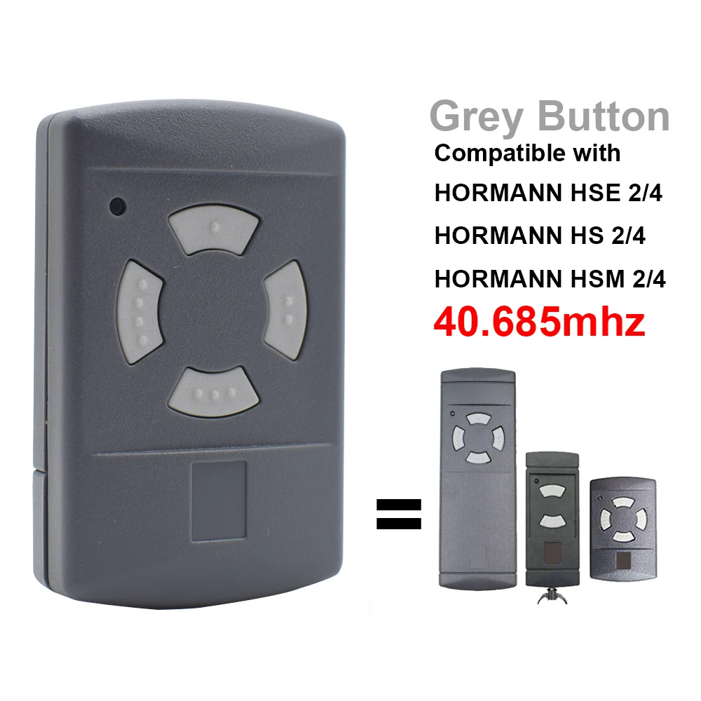 Grey Button HORMANN Garage Remote Control Gate Compatible HORMANN HSM2 HSM4 40 MHZ Handheld Transmitter 40.685mhz
Grey Button HORMANN Garage Remote Control Gate Compatible HORMANN HSM2 HSM4 40 MHZ Handheld Transmitter 40.685mhz