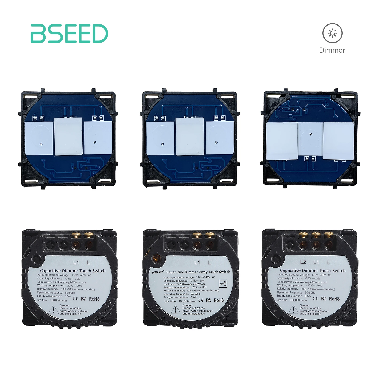 Bseed EU Russia Standard Base Of Dimmer Touch Switch Function Parts 1/2Gang 1 Way 2 Way Touch Light Switch Without Glass Panel
Bseed EU Russia Standard Base Of Dimmer Touch Switch Function Parts 1/2Gang 1 Way 2 Way Touch Light Switch Without Glass Panel