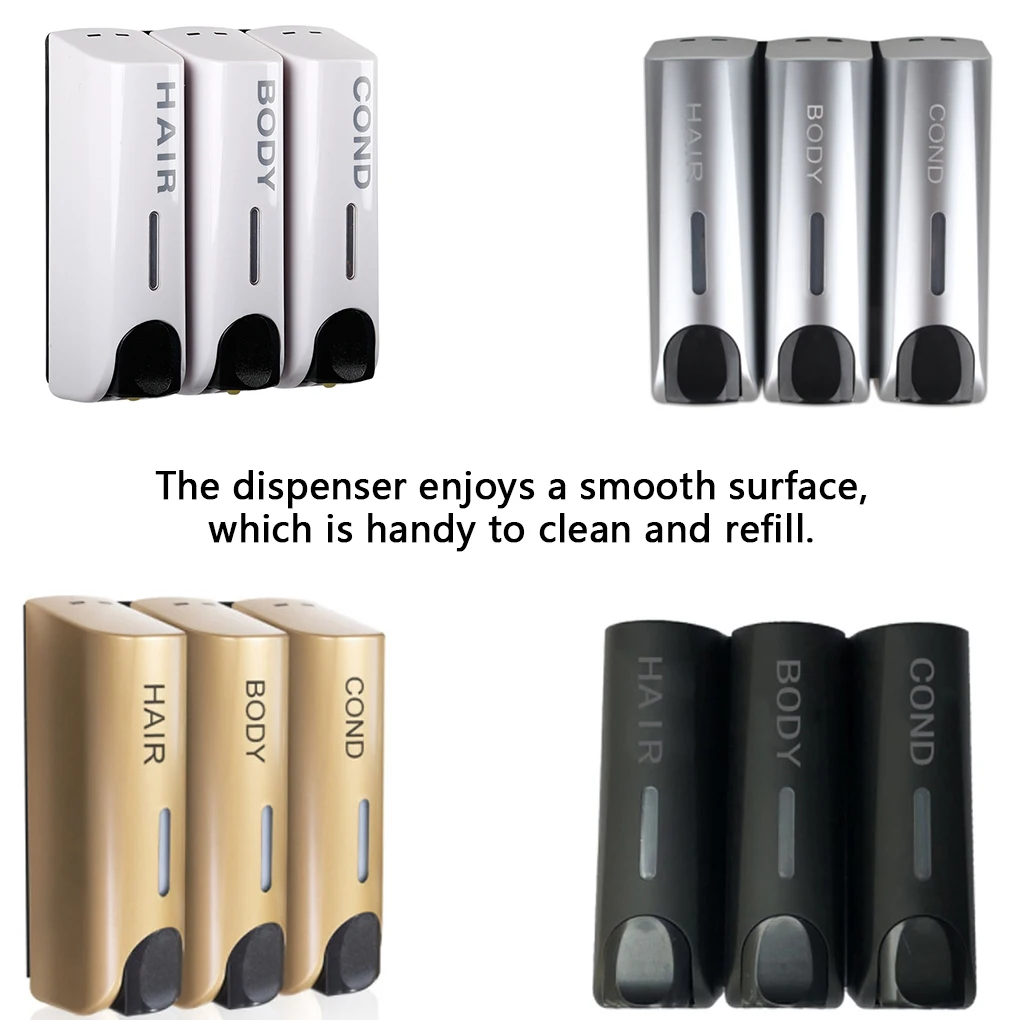 Triple Soap Dispenser Wall-mounted Shower Container Divider Manual Bathroom Kitchen Accessories Diffuser for Hotel Black
Triple Soap Dispenser Wall-mounted Shower Container Divider Manual Bathroom Kitchen Accessories Diffuser for Hotel Black