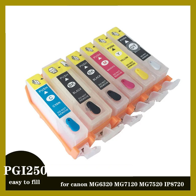 einkshop PGI-250 CLI251 for canon MG6320 MG7120 MG7520 IP8720 refillable ink cartridge with ARC chip pgi250 pgi 250
einkshop PGI-250 CLI251 for canon MG6320 MG7120 MG7520 IP8720 refillable ink cartridge with ARC chip pgi250 pgi 250