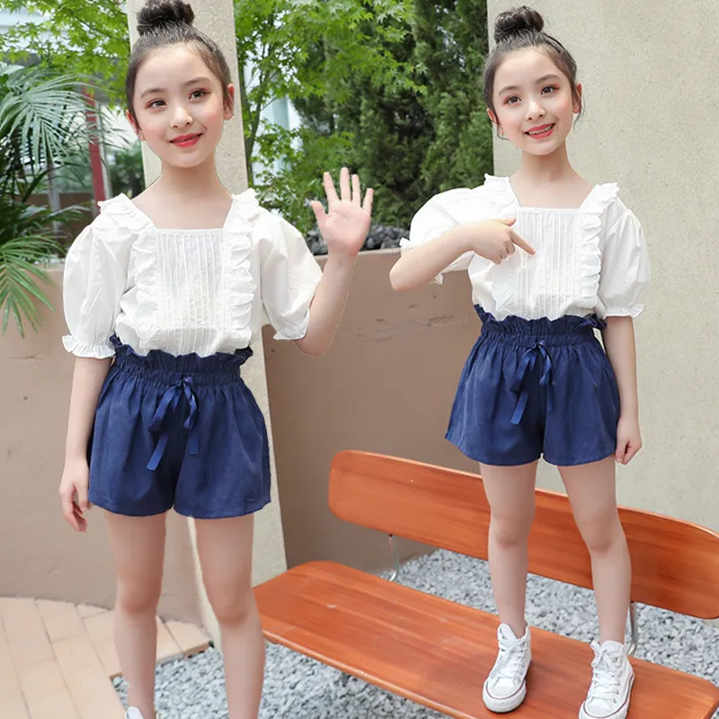 Girls children's clothing sets summer Children chiffon lace t-shirt+shorts 2pcs/set baby girl clothes fashion Kids Sports Suits
Girls children's clothing sets summer Children chiffon lace t-shirt+shorts 2pcs/set baby girl clothes fashion Kids Sports Suits