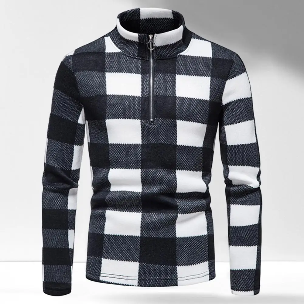 Trendy Autumn Sweater Plaid Print Pullover Spring Sweater Anti-shrink Men Sweater
Trendy Autumn Sweater Plaid Print Pullover Spring Sweater Anti-shrink Men Sweater