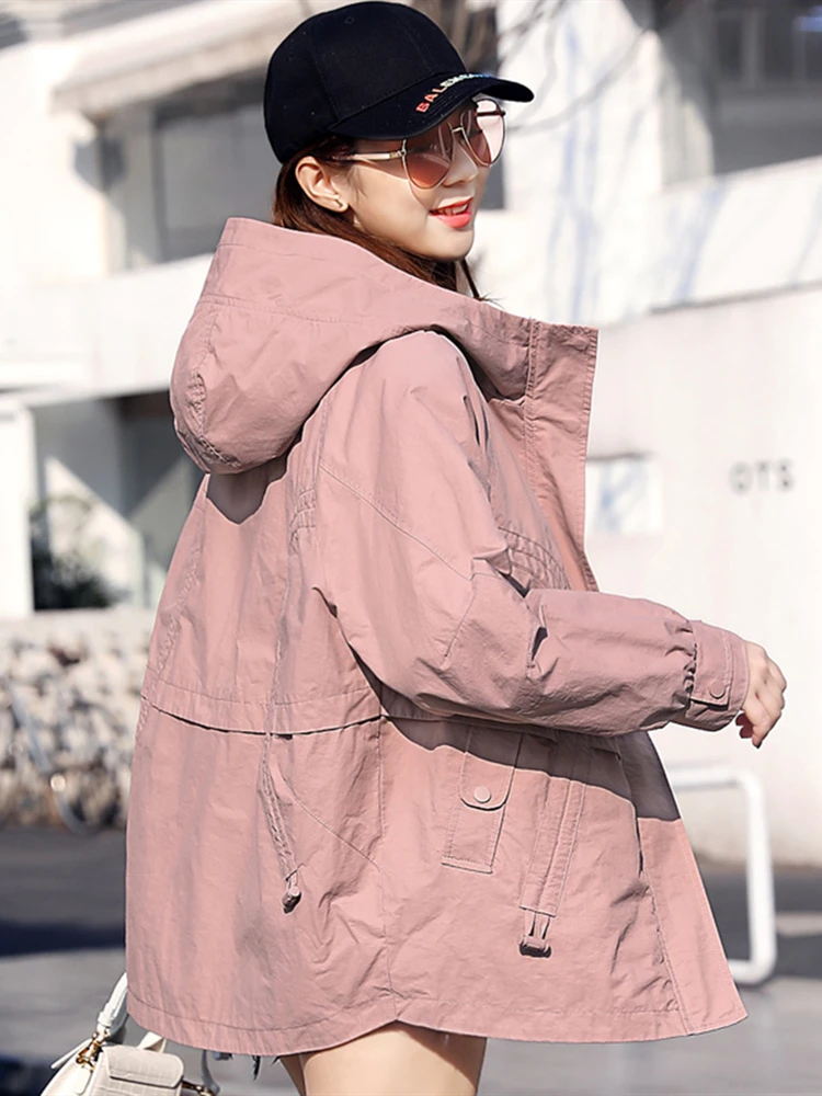 Women's short jcket with hood spring nd utumn ll-mtch csul mid-length zipper outer wer
Women's short jcket with hood spring nd utumn ll-mtch csul mid-length zipper outer wer