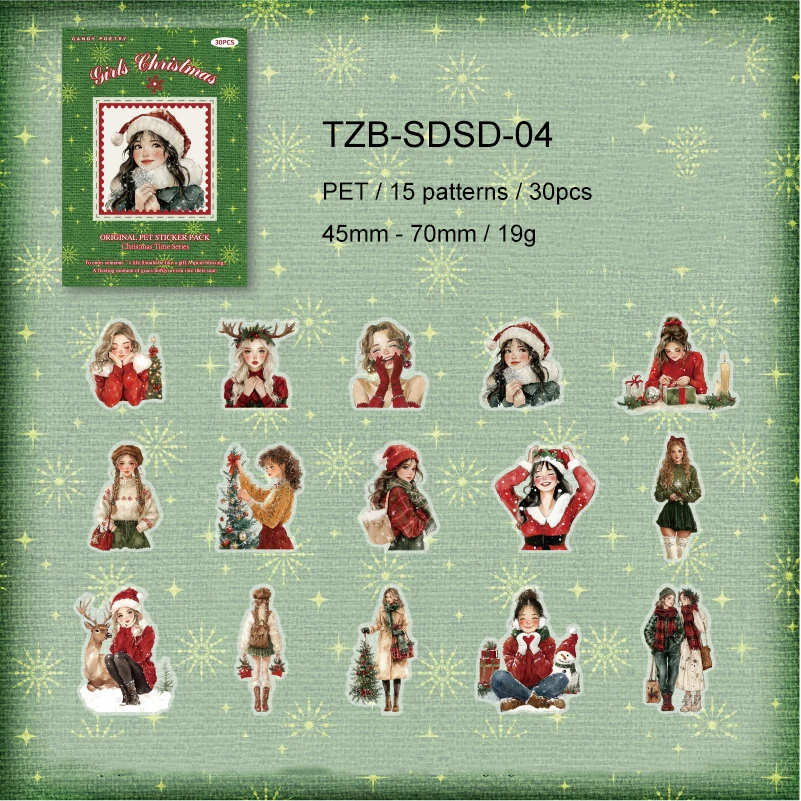 Jianwu Рождественская серия стикеры ПЭТ
Jianwu Рождественская серия стикеры ПЭТ
