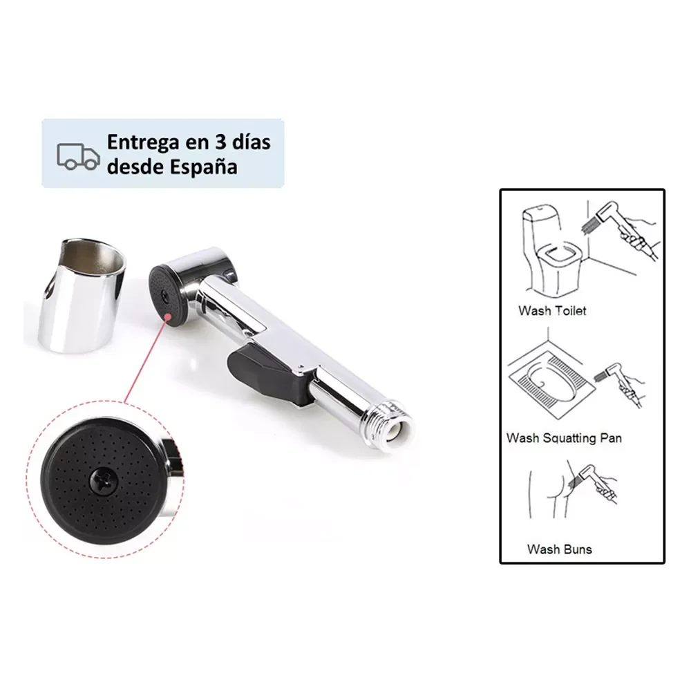 Caramella Chrome ABS Sprayer Handheld Toilet Bidet Shattaf Spray Bathroom Toilet Bidet Shower Head Nozzle Showerhead Hot Sale
Caramella Chrome ABS Sprayer Handheld Toilet Bidet Shattaf Spray Bathroom Toilet Bidet Shower Head Nozzle Showerhead Hot Sale