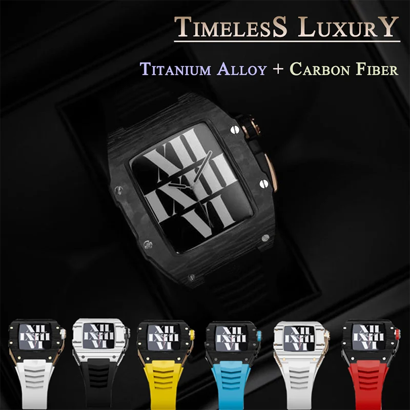 Carbon Fiber Luxury Case for Apple Watch Band 44mm Series 6 7 Titanium Alloy for Iwatch Series 7 6 5 44MM 45MM Modification Kit
Carbon Fiber Luxury Case for Apple Watch Band 44mm Series 6 7 Titanium Alloy for Iwatch Series 7 6 5 44MM 45MM Modification Kit
