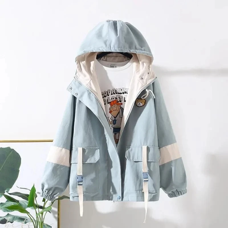 2022 New Autumn Women Jacket Hooded Windbreaker Female Long Sleeve Casual Coat Loose Outwear Pocket Zipper Bomber Jackets
2022 New Autumn Women Jacket Hooded Windbreaker Female Long Sleeve Casual Coat Loose Outwear Pocket Zipper Bomber Jackets