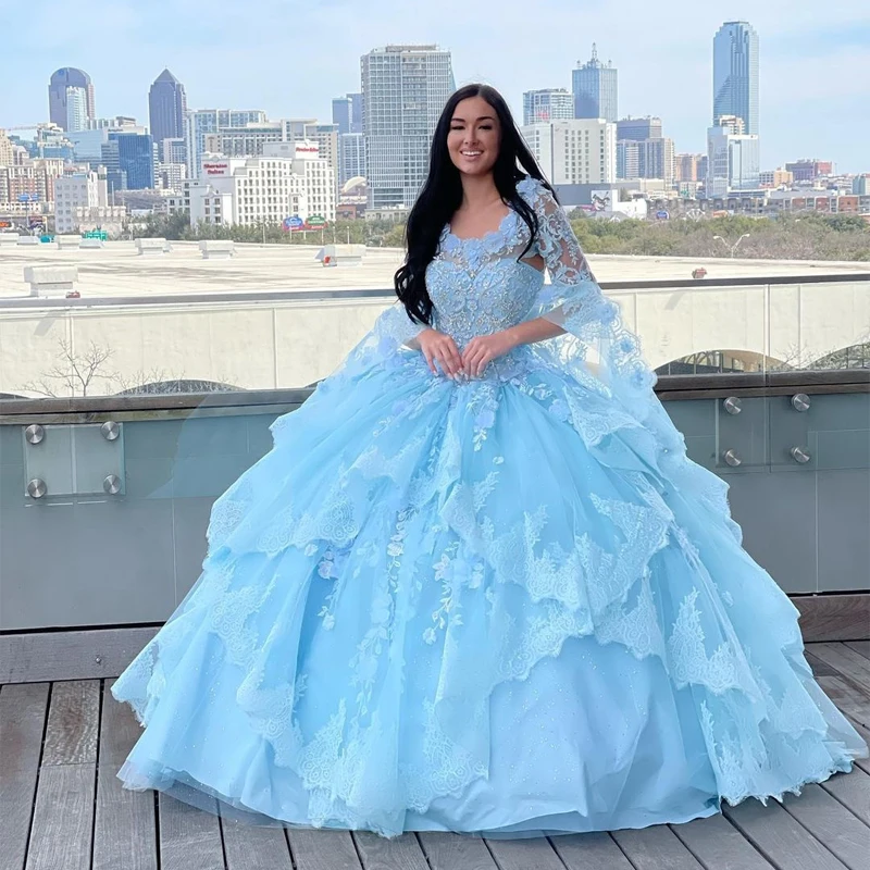 ANGELSBRIDEP Sky Blue Quinceanera Dress Lace Applique Crystal Prom Dress Sparkling Birthday Party Princess Dress Plus Size
ANGELSBRIDEP Sky Blue Quinceanera Dress Lace Applique Crystal Prom Dress Sparkling Birthday Party Princess Dress Plus Size
