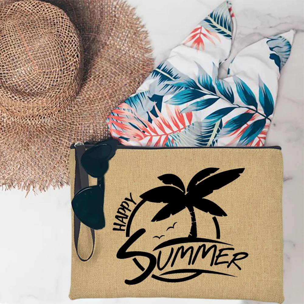 Happy Summer Women Cosmetic Cases Bag Clutches Handbag Funny Coconut Tree Printed Cute Makeup Pouch Bag Summer Beach Present
Happy Summer Women Cosmetic Cases Bag Clutches Handbag Funny Coconut Tree Printed Cute Makeup Pouch Bag Summer Beach Present
