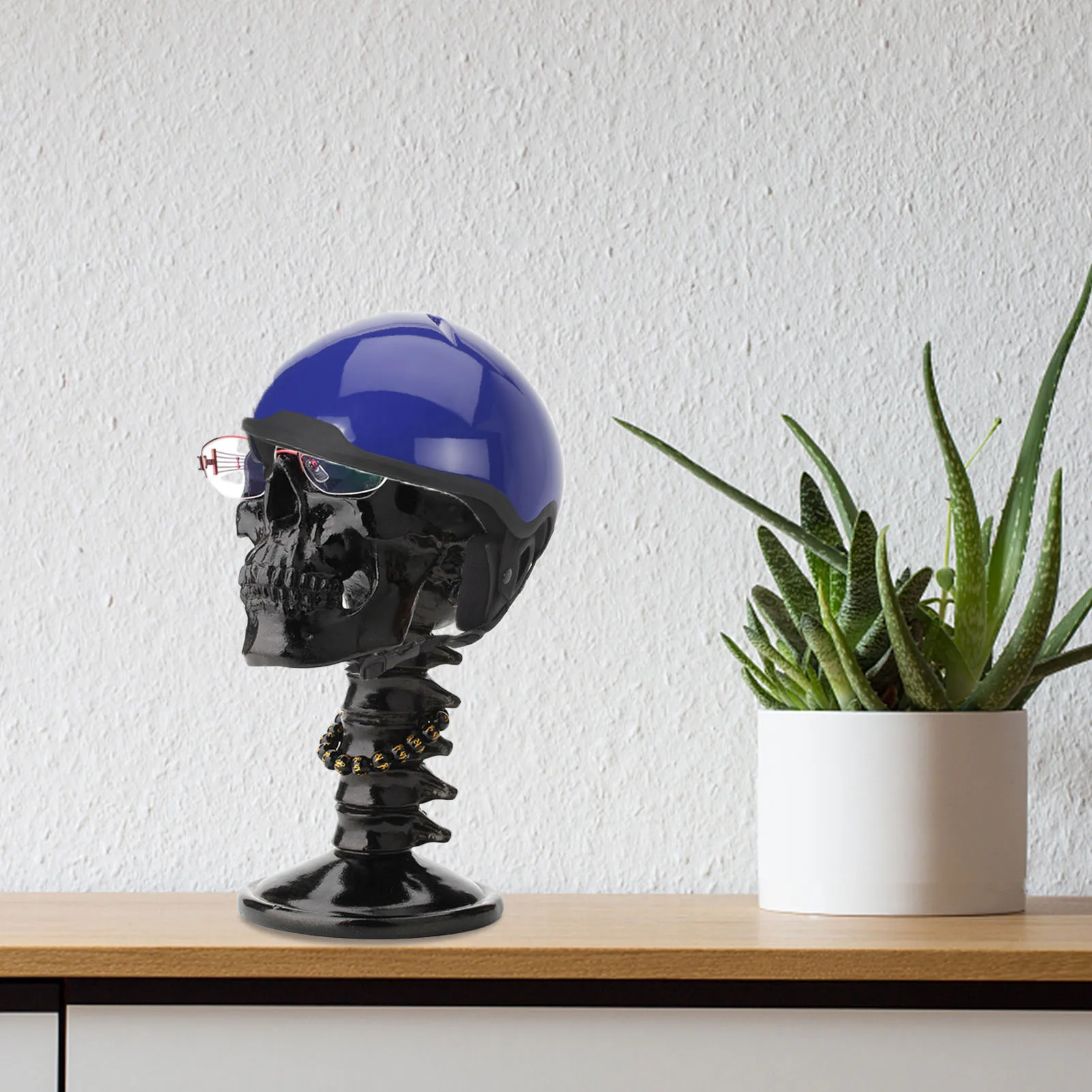 Motorcycle Helmet Holder Skull Helmet Stand Multifunctional Black Skull With Spine Desk Ornament Helmet Stand for Motorcycle
Motorcycle Helmet Holder Skull Helmet Stand Multifunctional Black Skull With Spine Desk Ornament Helmet Stand for Motorcycle