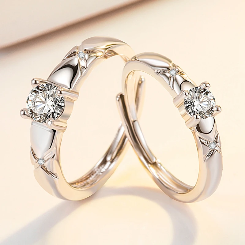 New 925 Silver Plated Couple Rings For Lovers Zirconia Adjustable Opening Ring Women Men Anniversary Party Accessories Gifts
New 925 Silver Plated Couple Rings For Lovers Zirconia Adjustable Opening Ring Women Men Anniversary Party Accessories Gifts