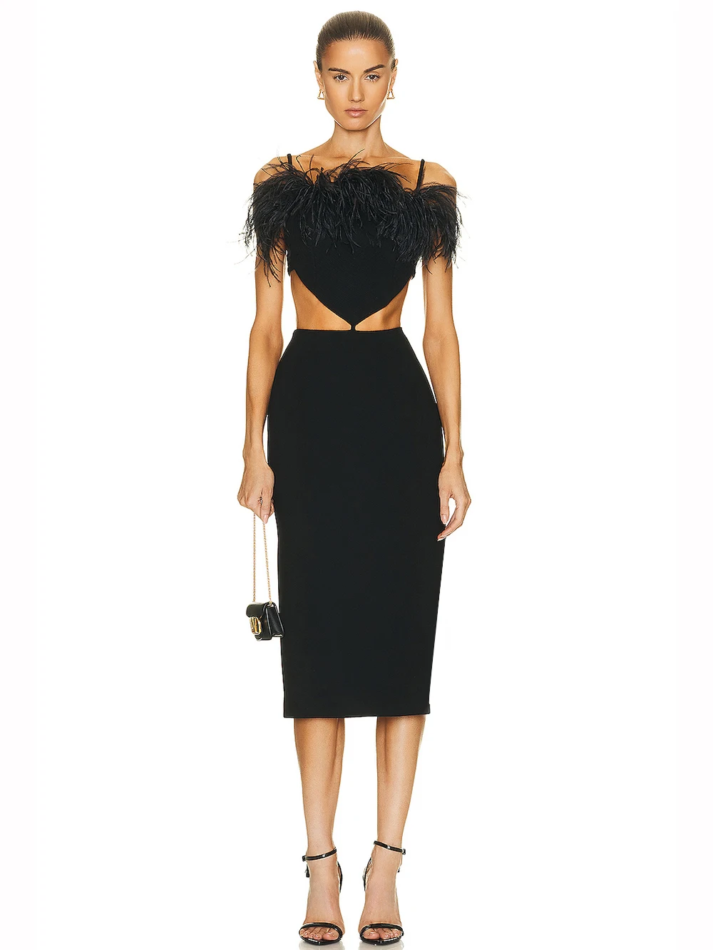 Fashion Elegant High Quality Feathers Hollow Out Spaghetti Strap Backless Midi Bandage Dress Birthday Evening Cocktail Party
Fashion Elegant High Quality Feathers Hollow Out Spaghetti Strap Backless Midi Bandage Dress Birthday Evening Cocktail Party