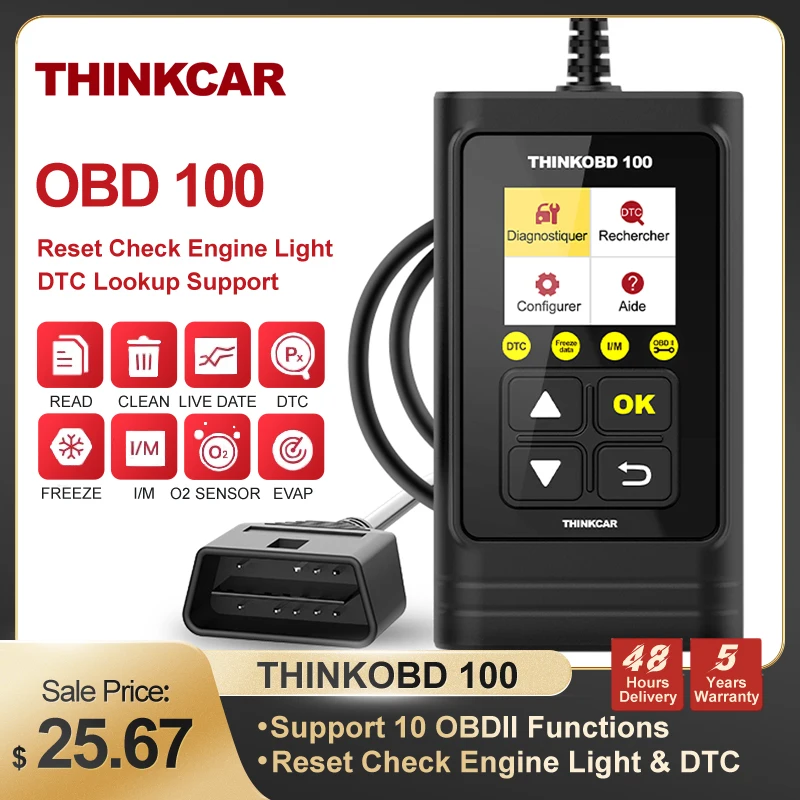 Thinkcar THINKOBD 100 All OBD2 Functions DTC Lookup VIN Live Data Reset Engine Light Diagnostics Car Scanner Diagnostic Tool
Thinkcar THINKOBD 100 All OBD2 Functions DTC Lookup VIN Live Data Reset Engine Light Diagnostics Car Scanner Diagnostic Tool