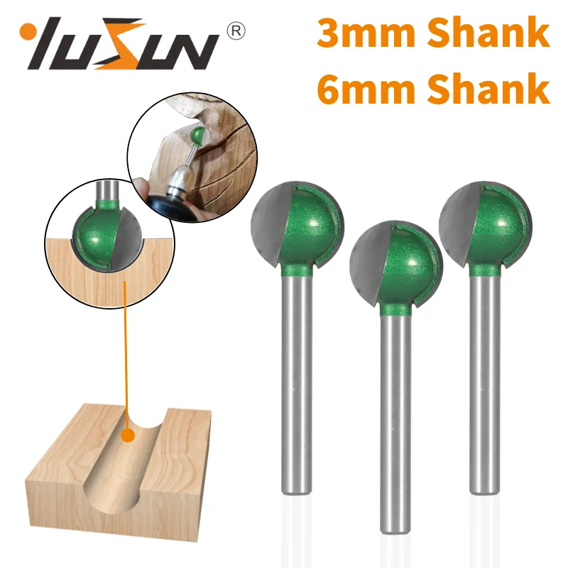 YUSUN 3MM 6MM Shank Round Carving Bit Router Bit Woodworking CNC Carbide Milling Cutter For Wood Bit Face Mill End Mill Tools
YUSUN 3MM 6MM Shank Round Carving Bit Router Bit Woodworking CNC Carbide Milling Cutter For Wood Bit Face Mill End Mill Tools