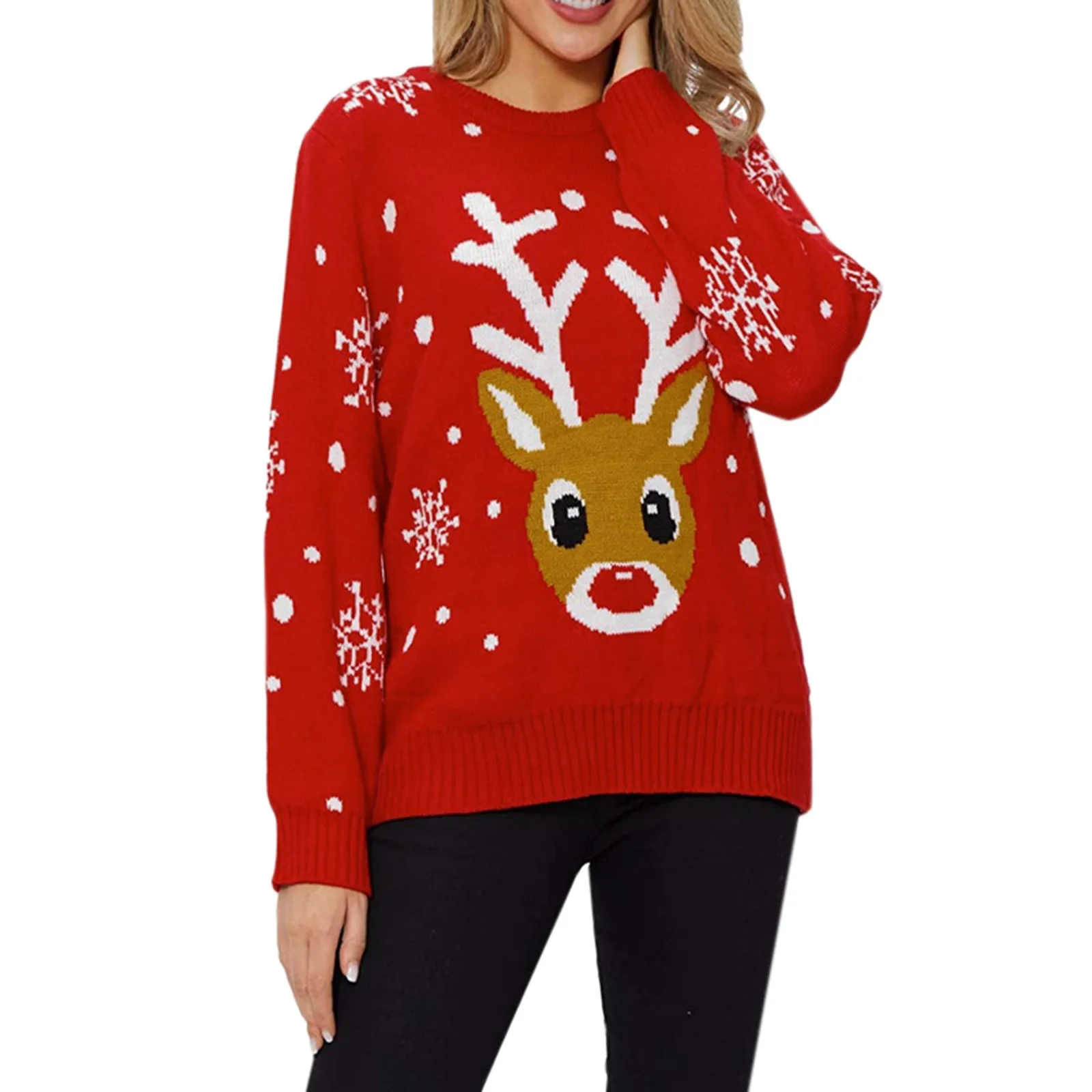 Women'S Autumn And Winter Round Neck Christmas Pattern Pullover Sweater Oversized Ladies Sweaters Absolutely Creative Sweater
Women'S Autumn And Winter Round Neck Christmas Pattern Pullover Sweater Oversized Ladies Sweaters Absolutely Creative Sweater