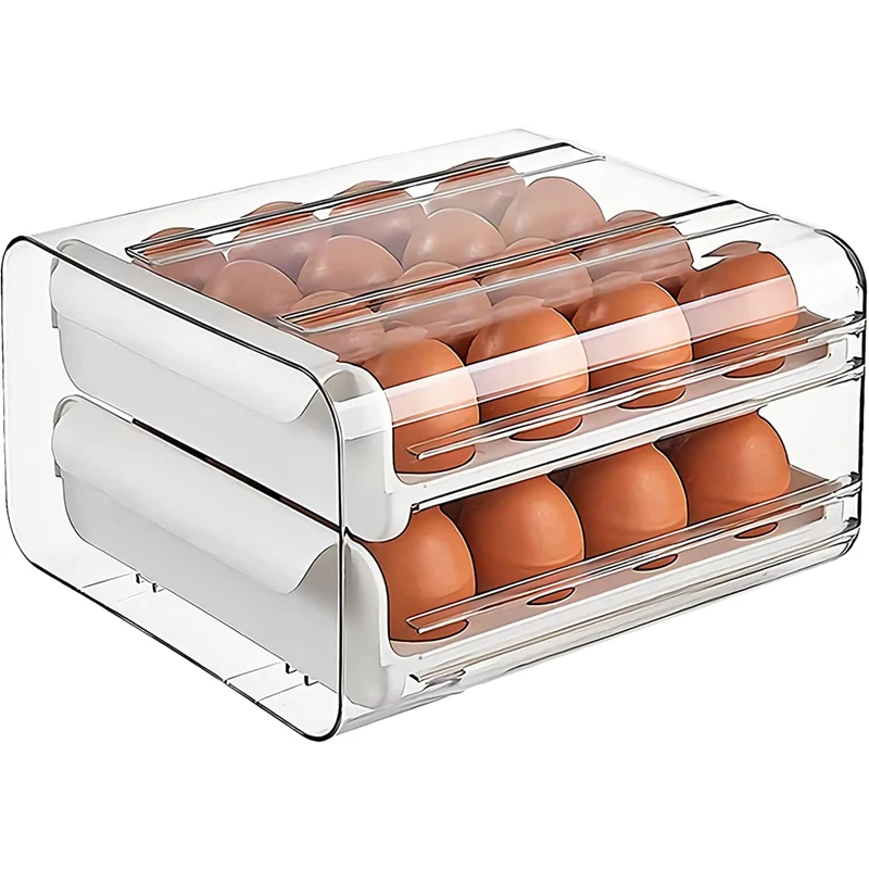 Egg Storage Drawer Container for Refrigerator, Double-Layer Type Egg Storage Rack, Kitchen Egg Box Egg Tray Holder
Egg Storage Drawer Container for Refrigerator, Double-Layer Type Egg Storage Rack, Kitchen Egg Box Egg Tray Holder