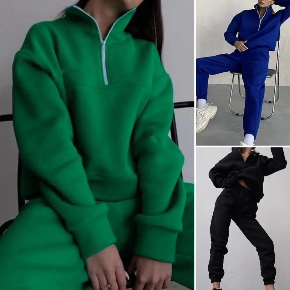 Chic Thermal Pullover Elastic Waist Ankle Length Sweatshirt Trousers Set Women Tracksuit Sweatshirt Pants Set 2 Pcs/Set
Chic Thermal Pullover Elastic Waist Ankle Length Sweatshirt Trousers Set Women Tracksuit Sweatshirt Pants Set 2 Pcs/Set