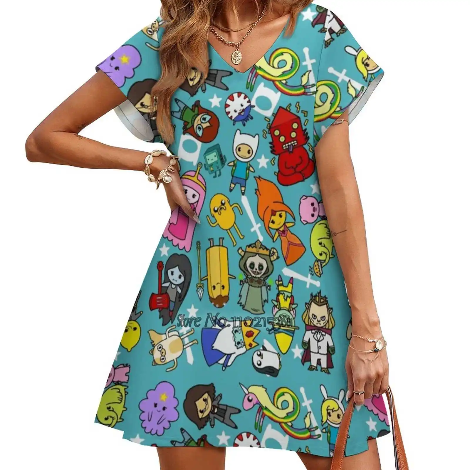 Time For Adventures V-Neck Short Sleeve Dress A-Line Skirt Women'S Clothing Office Lady Elegant Skirt Adventuretime Adventure
Time For Adventures V-Neck Short Sleeve Dress A-Line Skirt Women'S Clothing Office Lady Elegant Skirt Adventuretime Adventure