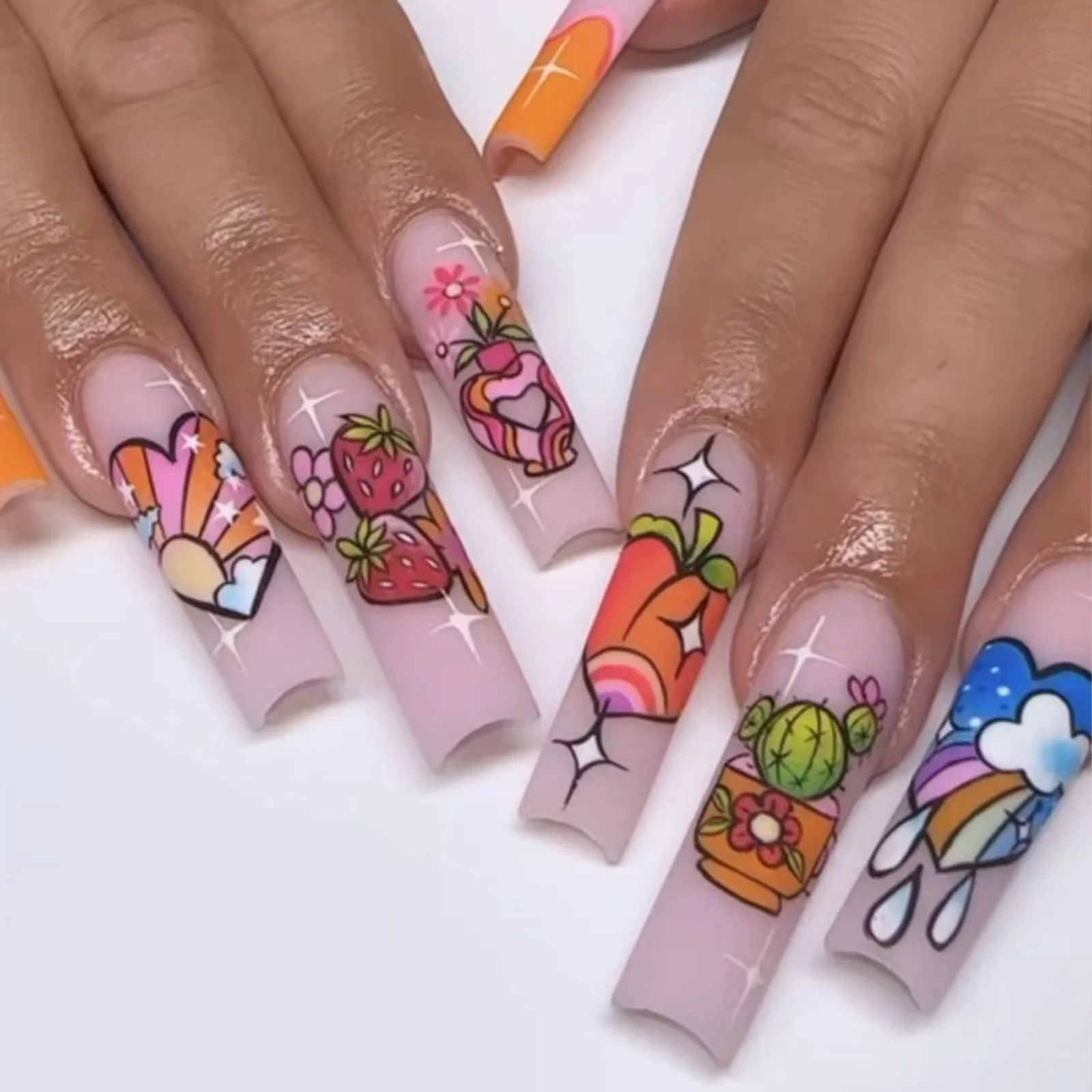 24Pcs Full Cover False Nails with Glue Extra Long Ballerina Coffin Detachable Fake Nails Flower Design Press on Nails Manicure
24Pcs Full Cover False Nails with Glue Extra Long Ballerina Coffin Detachable Fake Nails Flower Design Press on Nails Manicure