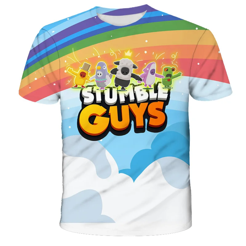 

New Games Stumble Guys T Shirt For 3 to 14 Ys Kids Clothes Baby Boys T-shirt Kid Girls Tops Tee Children Clothing Boy T-shirts