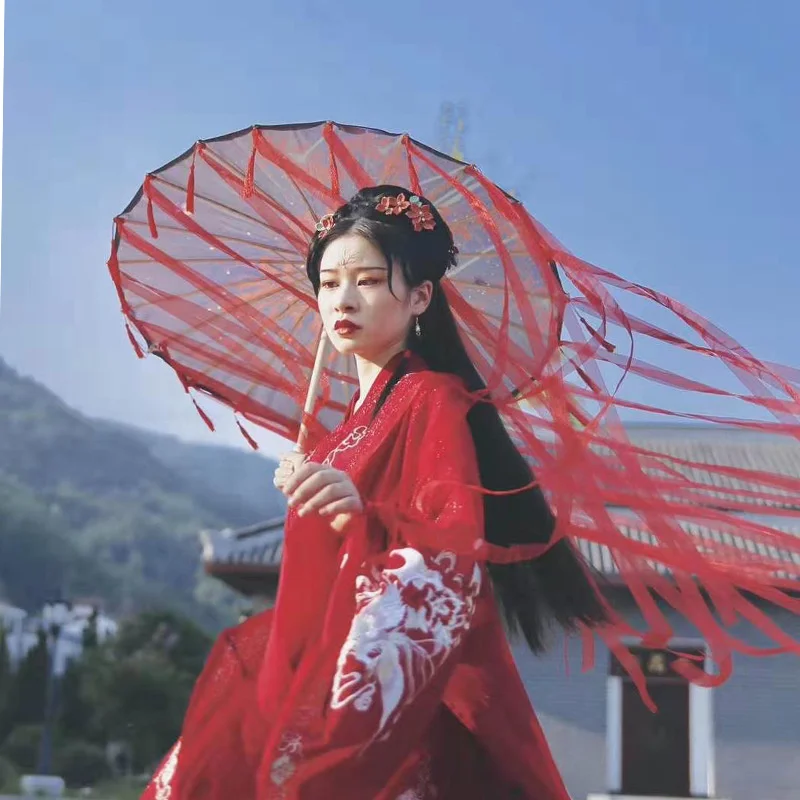 Ancient Hanfu Oil Paper Decorative Shade Umbrella Hanfu Handheld Props Umbrella Rain Proof Ribbon Umbrella Ancient Wind Parasol
Ancient Hanfu Oil Paper Decorative Shade Umbrella Hanfu Handheld Props Umbrella Rain Proof Ribbon Umbrella Ancient Wind Parasol