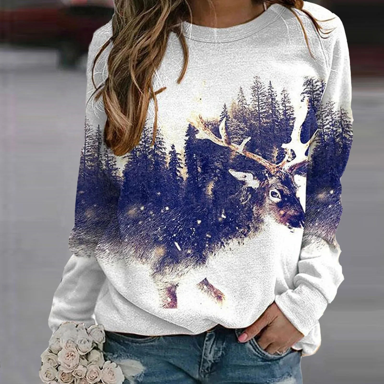 Hoodie Casual Winter Sweatshirt Sleeve O-neck Long Pullover Printed Women's Top Cotton T Shirts Women Soft Shirt Long Women
Hoodie Casual Winter Sweatshirt Sleeve O-neck Long Pullover Printed Women's Top Cotton T Shirts Women Soft Shirt Long Women