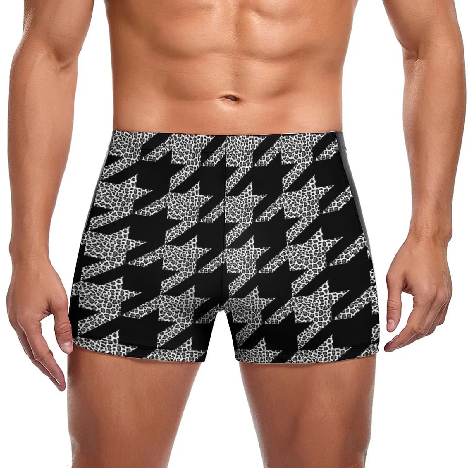 Black Houndstooth Swimming Trunks Cheetah Print Custom Pool Swim Boxers Push Up Stay-in-Shape Man Swimwear
Black Houndstooth Swimming Trunks Cheetah Print Custom Pool Swim Boxers Push Up Stay-in-Shape Man Swimwear