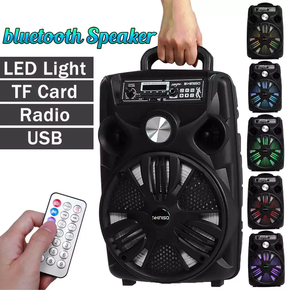 8 inch LED Portable Bluetooth Speaker Box Wireless Speaker Home Karaoke Sound Box with Wired Microphone for Car Home Theater
8 inch LED Portable Bluetooth Speaker Box Wireless Speaker Home Karaoke Sound Box with Wired Microphone for Car Home Theater