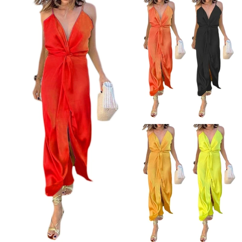 Women Dress Summer Dress Open Back Spaghetti Strap Dress High Waist Casual Loose 10CD
Women Dress Summer Dress Open Back Spaghetti Strap Dress High Waist Casual Loose 10CD