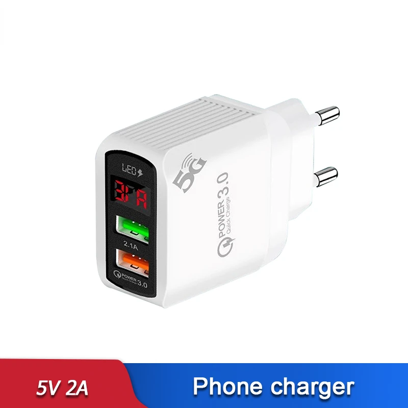 5V 2A Mobile Phone Charger Digital Display Quick Charge 2 Port Usb Wall Adapter for Iphone 11 12 13 Pro Max Samsung Xiaomi Apple
5V 2A Mobile Phone Charger Digital Display Quick Charge 2 Port Usb Wall Adapter for Iphone 11 12 13 Pro Max Samsung Xiaomi Apple