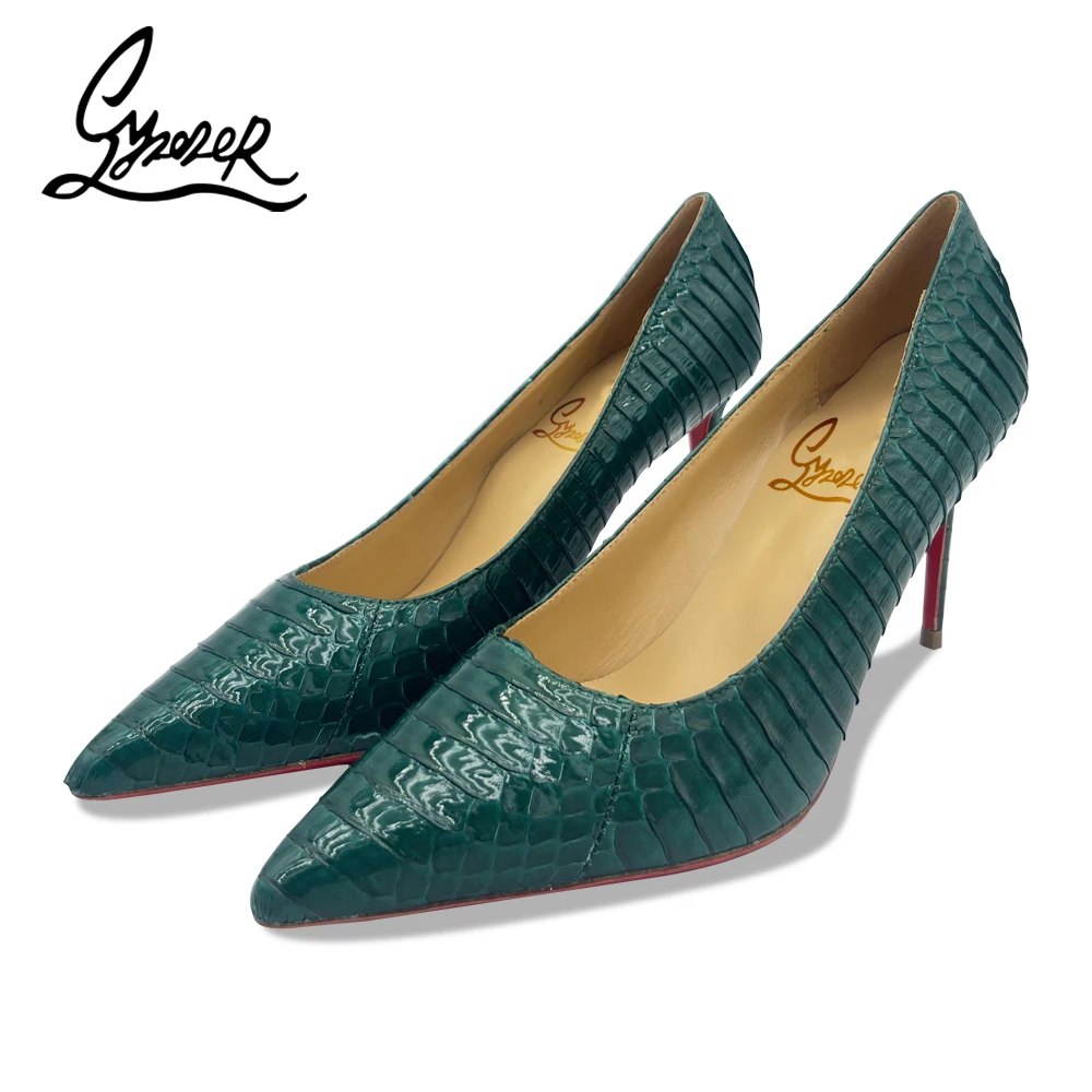 Luxury Snakeskin Leather Pumps High Heels Pointed Toe Red Bottom Stietto Thin Heel For Sexy Women Party Wedding Dress Shoes
Luxury Snakeskin Leather Pumps High Heels Pointed Toe Red Bottom Stietto Thin Heel For Sexy Women Party Wedding Dress Shoes