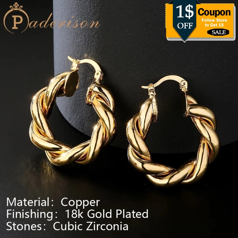 Vintage 18k Gold Plated Golden Big Circle Hoop Earrings For Women Fashion Retro Exaggerated Geometric Twisted Copper Earrings
Vintage 18k Gold Plated Golden Big Circle Hoop Earrings For Women Fashion Retro Exaggerated Geometric Twisted Copper Earrings