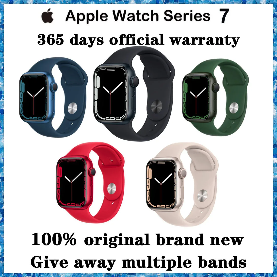 New Original Apple Watch Series7 GPS Cellular 41MM/45MM Aluminum Case New Fashion Sport Smart Watch Worldwide Warranty Free Band
New Original Apple Watch Series7 GPS Cellular 41MM/45MM Aluminum Case New Fashion Sport Smart Watch Worldwide Warranty Free Band