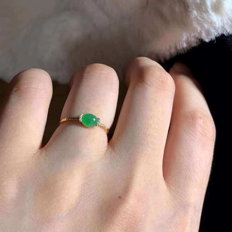 Women 18K Gold Green Emerald Stone jade oval Candy Style Luxury Engagment wedding Fine Rings with certificate
Women 18K Gold Green Emerald Stone jade oval Candy Style Luxury Engagment wedding Fine Rings with certificate