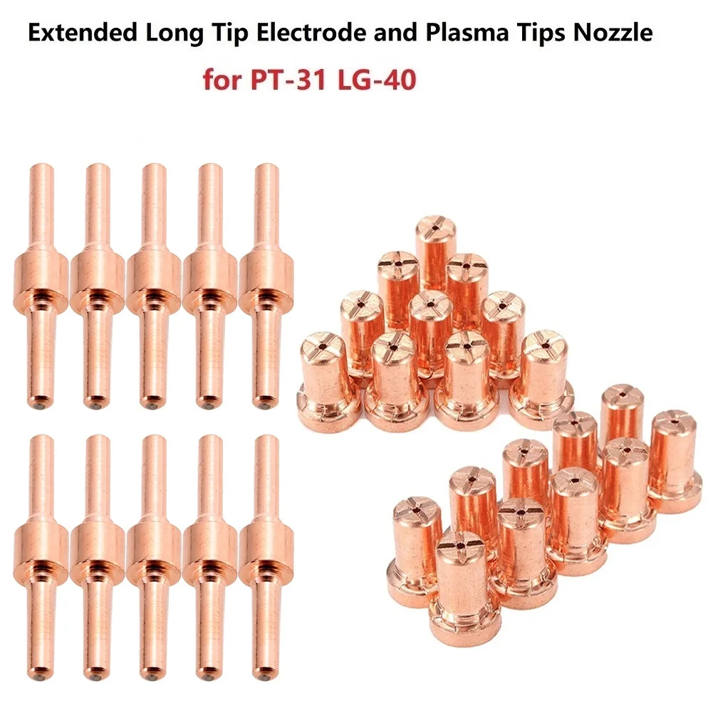 10pcs Extended Long Tip Electrode & Plasma Cutter Nozzles Kit For PT31 LG40 40A CUT50 38*4mm Long Tip Electrode Welding Parts
10pcs Extended Long Tip Electrode & Plasma Cutter Nozzles Kit For PT31 LG40 40A CUT50 38*4mm Long Tip Electrode Welding Parts