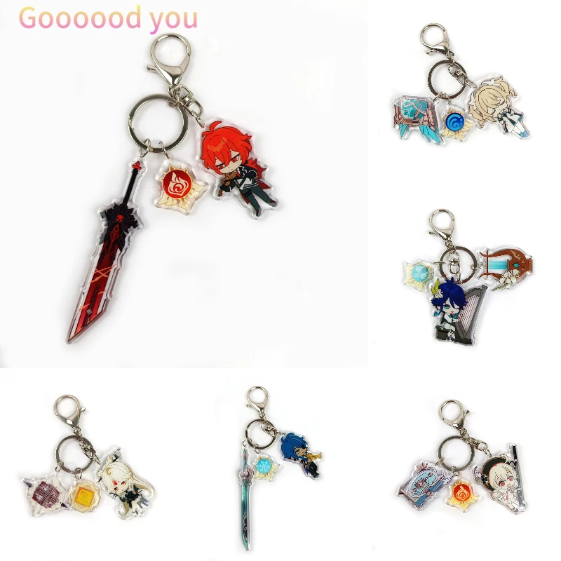 Anime Keychain Genshin Impact Key Chains Accessories Cute Figures Diluc Venti Klee Keaya Backpack Pendants Gift for Fans friends
Anime Keychain Genshin Impact Key Chains Accessories Cute Figures Diluc Venti Klee Keaya Backpack Pendants Gift for Fans friends