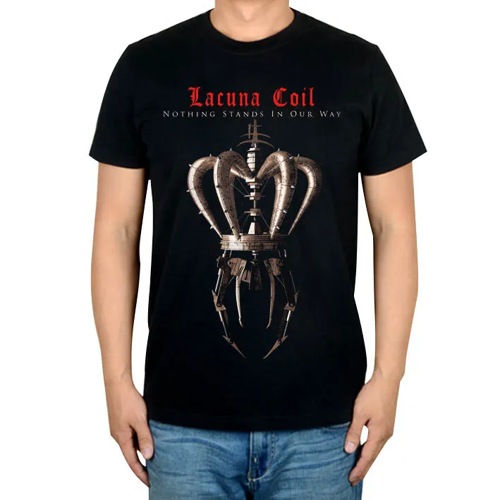 

Крутая летняя стильная футболка Lacuna Coil в стиле панк рок-группы, 3D Mma фитнес 100% хлопок тяжелый черный металлический принт для мужчин и женщин