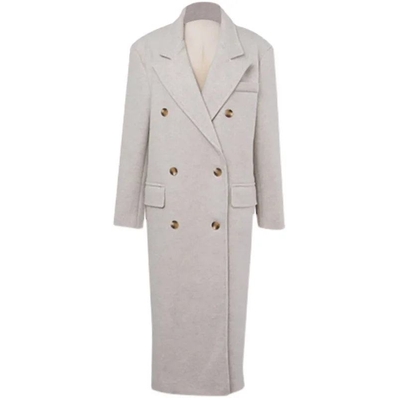 X-long Winter Woolen Overcoat Women Loose Double Breasted Wool Blends Outwear Plus Size
X-long Winter Woolen Overcoat Women Loose Double Breasted Wool Blends Outwear Plus Size