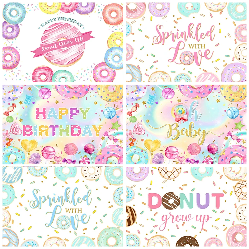 Mocsicka Candy Donut Background Birthday Party Newborn Shower Photo Background Cake Smash Studio Photography Props Banner
Mocsicka Candy Donut Background Birthday Party Newborn Shower Photo Background Cake Smash Studio Photography Props Banner