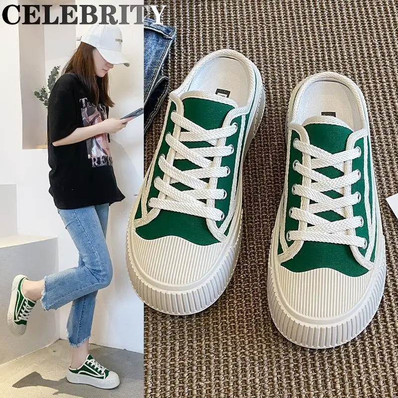 Half-slipper Women's Thick-soled Outer Wear 2022 New Canvas Slippers with One Pedal and No Heel Sandals In Summer.
Half-slipper Women's Thick-soled Outer Wear 2022 New Canvas Slippers with One Pedal and No Heel Sandals In Summer.