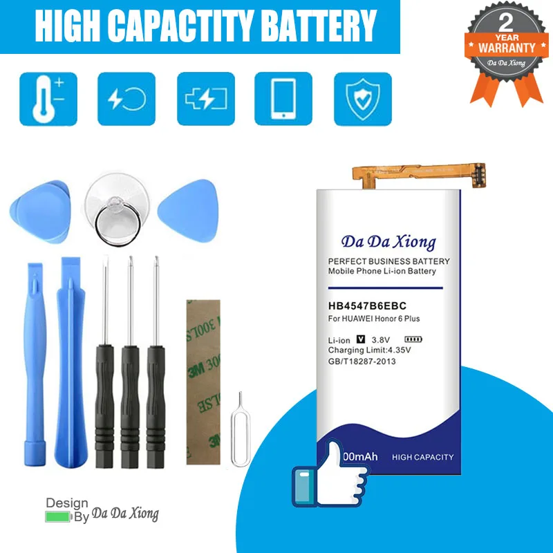 DaDaXiong 5000mAh HB4547B6EBC Battery For HuaWei Honor 6 Plus 6plus PE-TL20 UL00 TL10 CL00
DaDaXiong 5000mAh HB4547B6EBC Battery For HuaWei Honor 6 Plus 6plus PE-TL20 UL00 TL10 CL00