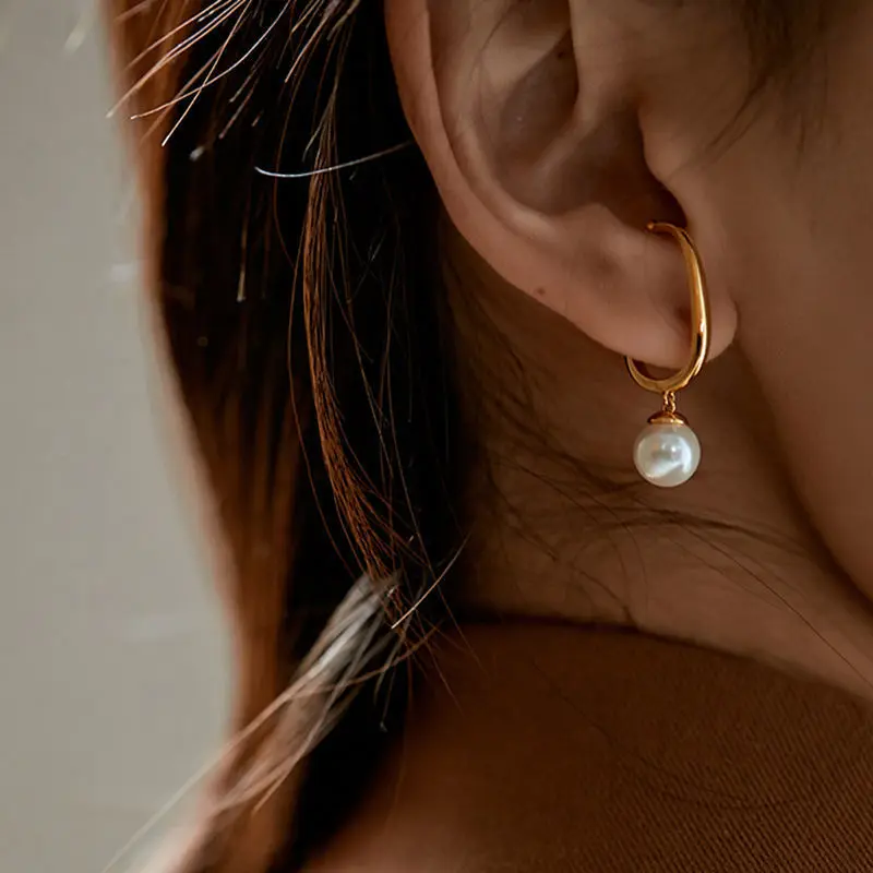 

Fashion Exquisite Long Fringe Pearl Ear Cuff Asymmetric Non-Piercing Drop Earrings For Women Party Elegant Jewelry Gift