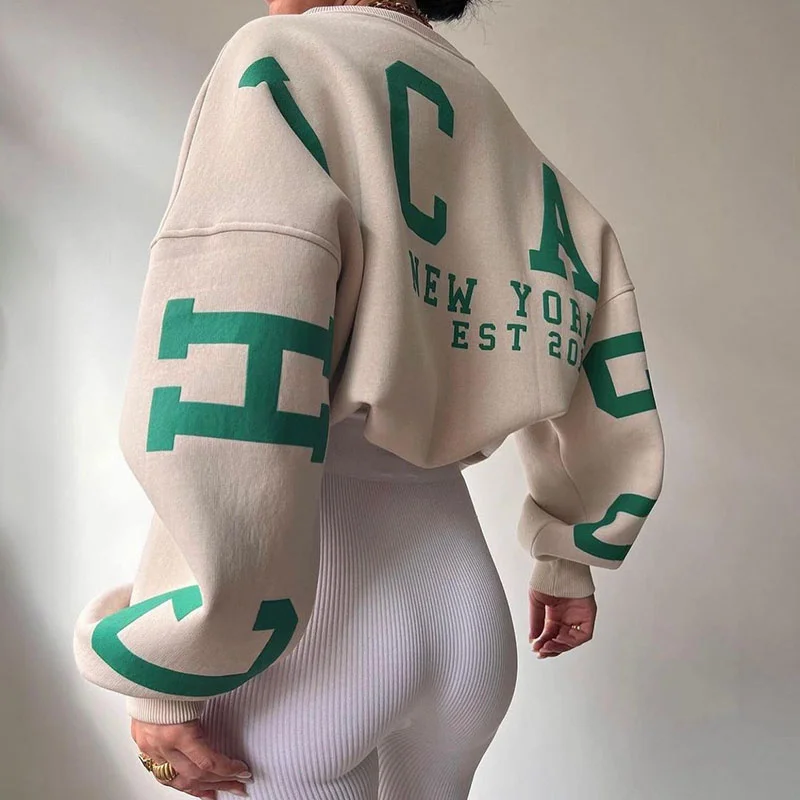 Women Letter Printed Sweatshirts 2023 Winter Fleece O Neck Loose Pullover Tops Fashion Clothing Hip Hop Streetwear Female Hoodie
Women Letter Printed Sweatshirts 2023 Winter Fleece O Neck Loose Pullover Tops Fashion Clothing Hip Hop Streetwear Female Hoodie